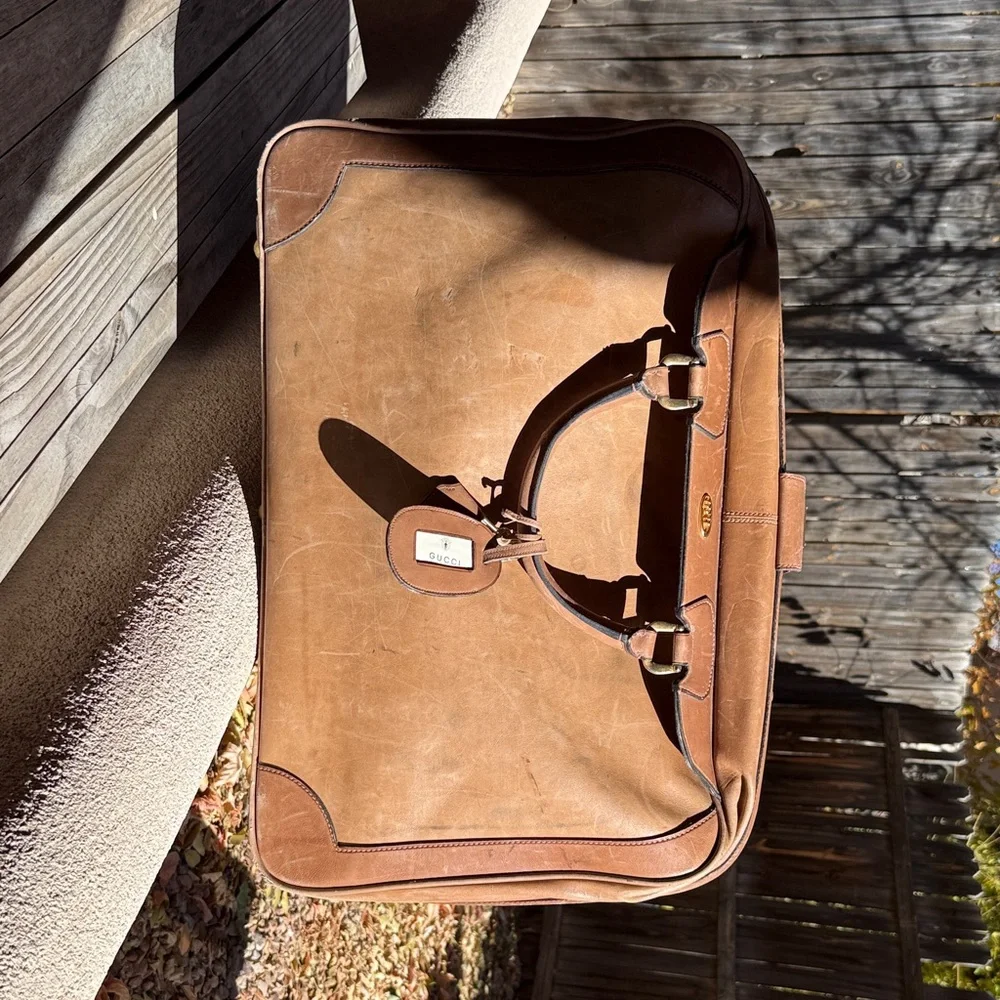 Gucci vintage Brown Leather Bag/Suitcase